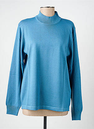 Pull coupe cintrée manches longues bleu ELLEMME femme