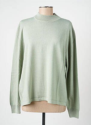 Pull coupe cintrée manches longues vert ELLEMME femme