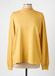 Pull coupe cintrée manches longues jaune ELLEMME femme