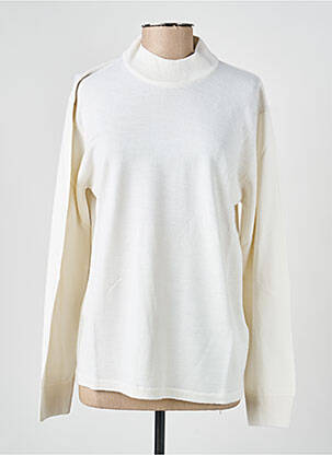 Pull coupe cintrée manches longues beige ELLEMME femme