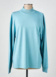 Pull tissage chiné manches longues bleu ELLEMME femme