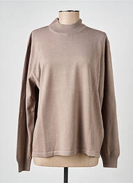 Pull tissage chiné manches longues marron ELLEMME femme