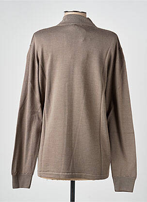 Pull coupe cintrée manches longues marron ELLEMME femme