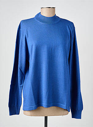 Pull tissage chiné manches longues bleu ELLEMME femme