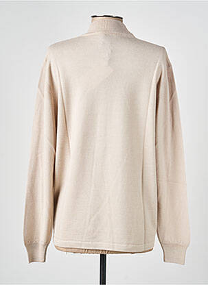 Pull coupe cintrée manches longues beige ELLEMME femme