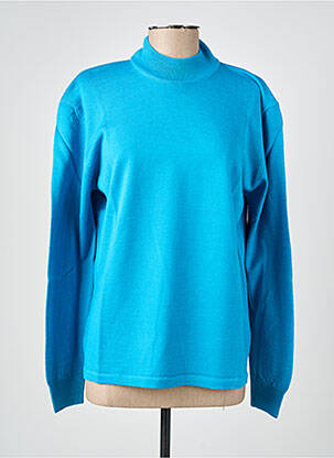 Pull coupe cintrée manches longues bleu ELLEMME femme