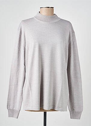 Pull tissage chiné manches longues gris ELLEMME femme
