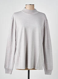 Pull tissage chiné manches longues gris ELLEMME femme