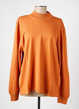 Pull tissage chiné manches longues orange ELLEMME femme