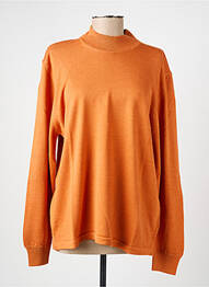 Pull tissage chiné manches longues orange ELLEMME femme