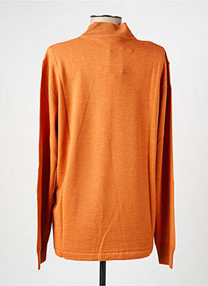 Pull tissage chiné manches longues orange ELLEMME femme