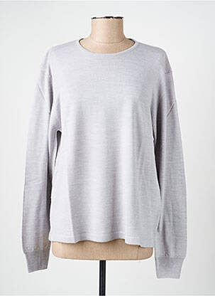 Pull tissage chiné manches longues gris ELLEMME femme