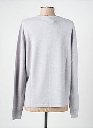 Pull tissage chiné manches longues gris ELLEMME femme