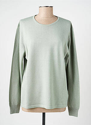 Pull tissage chiné manches longues vert ELLEMME femme