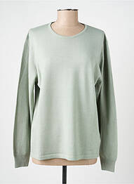 Pull tissage chiné manches longues vert ELLEMME femme