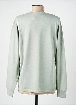 Pull tissage chiné manches longues vert ELLEMME femme
