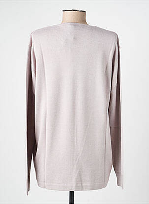 Pull tissage chiné manches longues beige ELLEMME femme
