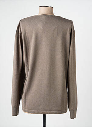 Pull tissage chiné manches longues marron ELLEMME femme