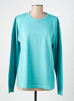Pull coupe cintrée manches longues bleu ELLEMME femme