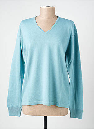 Pull tissage chiné manches longues bleu ELLEMME femme