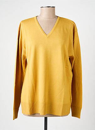 Pull col v manches longues jaune ELLEMME femme