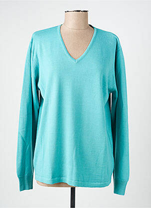 Pull coupe cintrée manches longues bleu ELLEMME femme