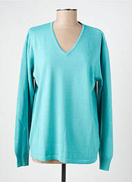 Pull coupe cintrée manches longues bleu ELLEMME femme