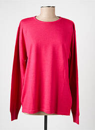 Pull coupe cintrée manches longues rose fonce ELLEMME femme