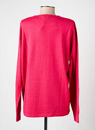 Pull coupe cintrée manches longues rose fonce ELLEMME femme