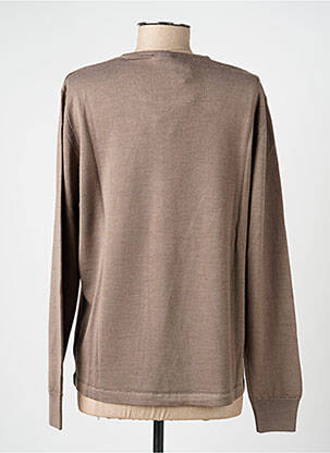 Pull coupe cintrée manches longues marron ELLEMME femme
