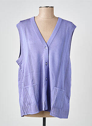 Gilet sans manche maille fine violet RODAM femme
