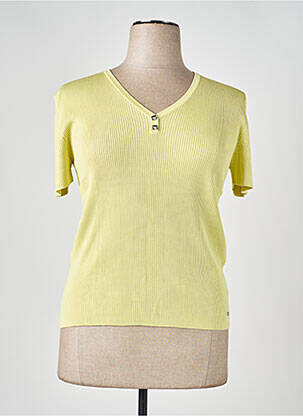 Pull col v manches courtes jaune KATMAI femme