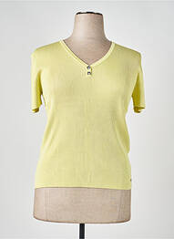 Pull col v manches courtes jaune KATMAI femme