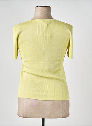 Pull col v manches courtes jaune KATMAI femme