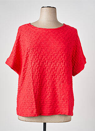 Top stretch manches courtes rouge FRANK WALDER femme