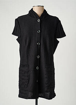 Gilet manches courtes coupe droite noir PAUPORTÉ femme