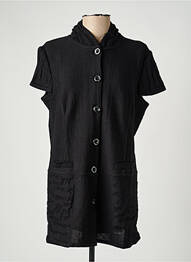 Gilet manches courtes fermeture boutonnée sur le devant noir PAUPORTÉ femme