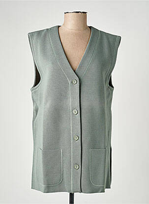 Gilet sans manche coupe droite vert PAUPORTÉ femme
