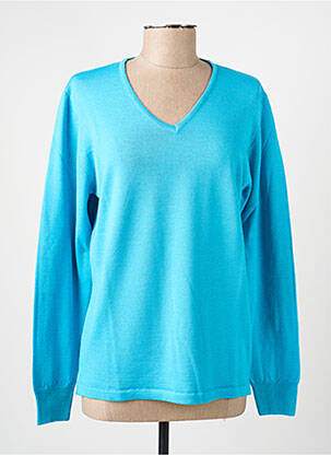 Pull coupe droite manches longues bleu ELLEMME femme
