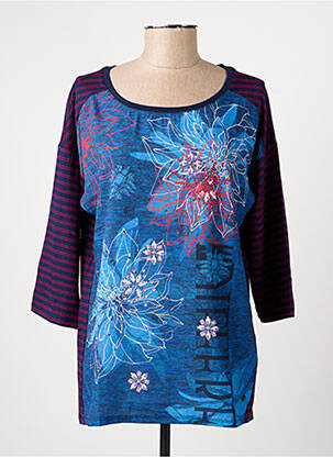 T-shirt manches 3/4 manches 3/4 bleu OLSEN femme