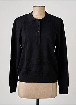 Pull coupe droite manches longues noir PAUPORTÉ femme