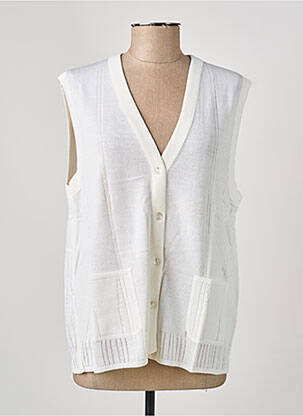 Gilet sans manche coupe droite blanc RODAM femme