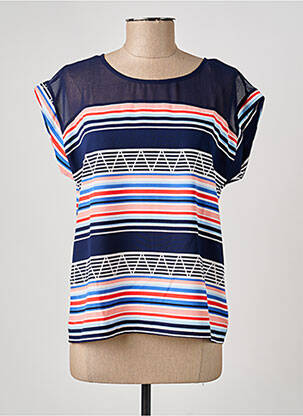 Top manches courtes manches courtes bleu CHRISTINE LAURE femme