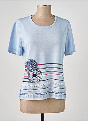 T-shirt imprimé fantaisie manches courtes bleu RODAM femme