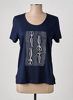 T-shirt coupe droite manches courtes bleu FINETTE femme