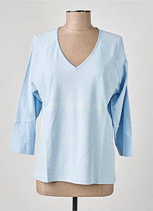 T-shirt coupe droite manches 3/4 bleu LEWINGER femme