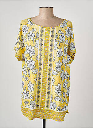 T-shirt imprimé fantaisie manches courtes jaune OLSEN femme