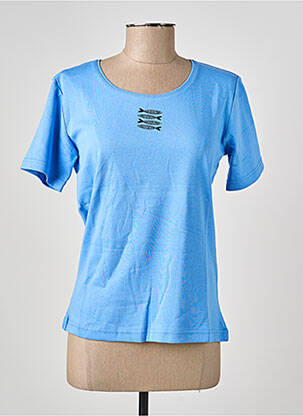 T-shirt sérigraphie floquée manches courtes bleu ARMOR LUX femme