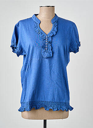 T-shirt coupe droite manches courtes bleu KATMAI femme