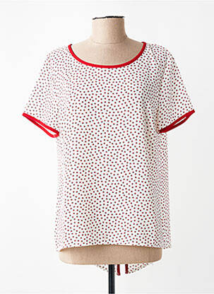 Blouse légère et transparente manches courtes blanc GRIFFON femme